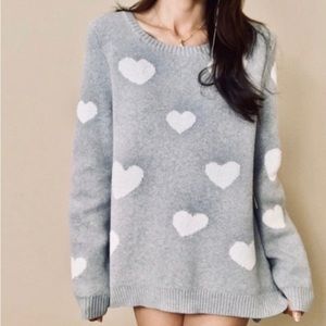 Christian Siriano Gray Heart Sweater